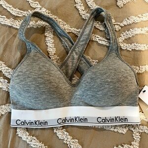 Calvin Klein Modern Cotten lift bralette, gray, small